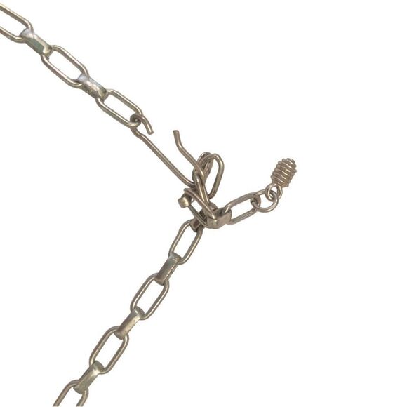 Vtg 50’s/60’s robin’s egg blue & silver tone leaf & crystal necklace & bracelet - Picture 6 of 7